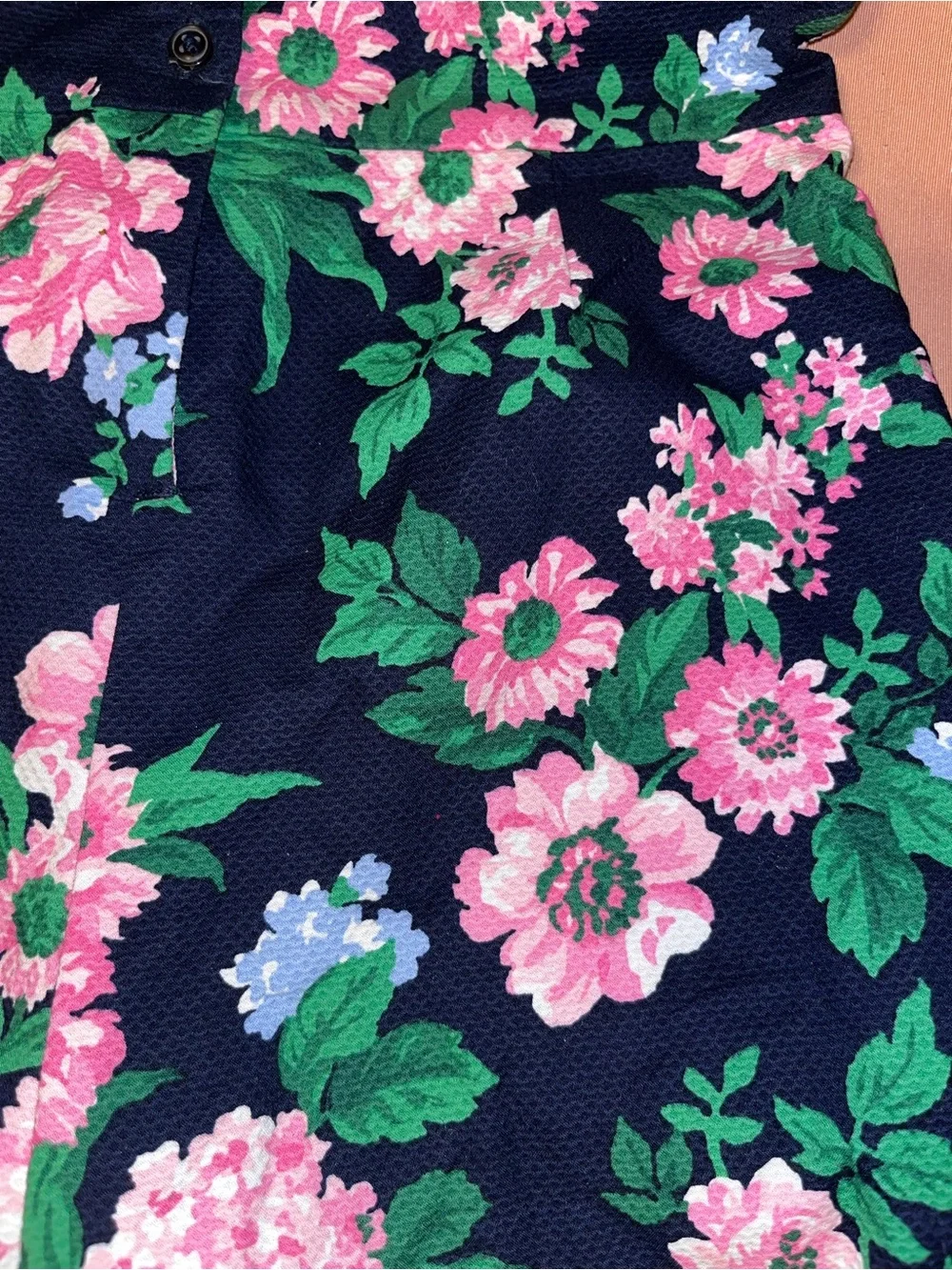 Janie and Jack Navy Floral Girls' Romper with Pink Flowers